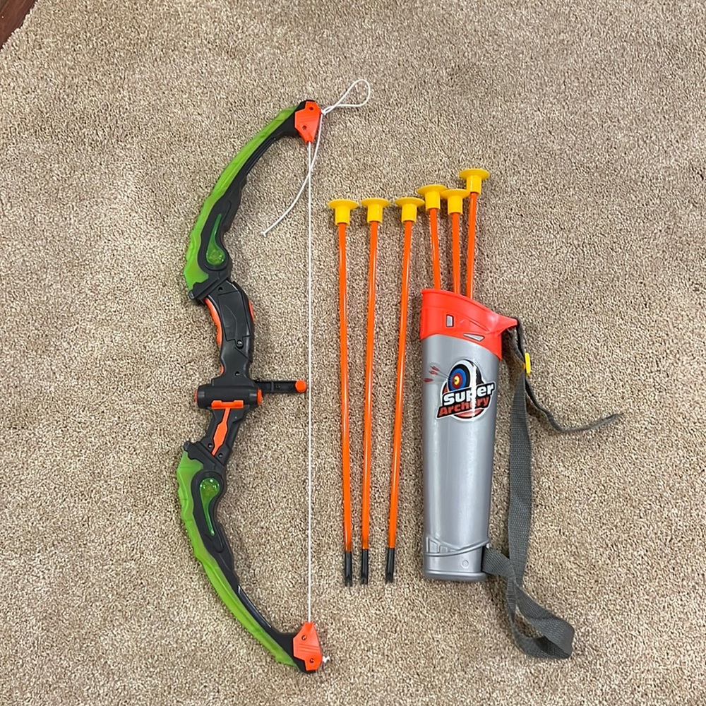 Plastic bow and arrow set for boys